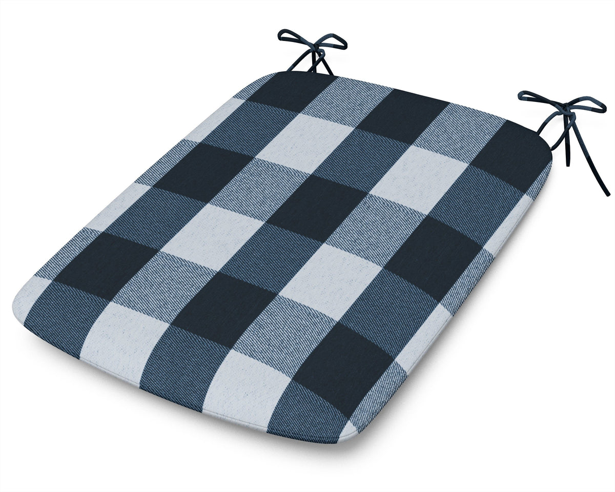 POLYWOOD 1120 Urban Seat Pad in Buffalo Plaid Marine Indigo