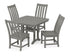 POLYWOOD Vineyard Side Chair 5-Piece Dining Set with Trestle Legs - 37" Table in Slate Grey