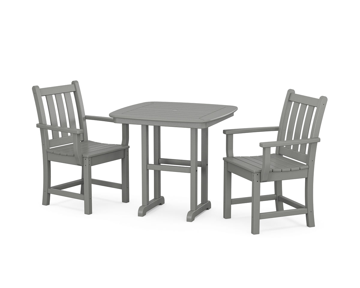 POLYWOOD Traditional Garden 3-Piece Dining Set in Slate Grey