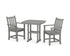 POLYWOOD Traditional Garden 3-Piece Dining Set in Slate Grey