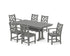 POLYWOOD Chippendale 7-Piece Farmhouse Trestle Dining Set in Slate Grey