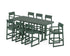 POLYWOOD EDGE 9-Piece Bar Set with Trestle Legs in Green
