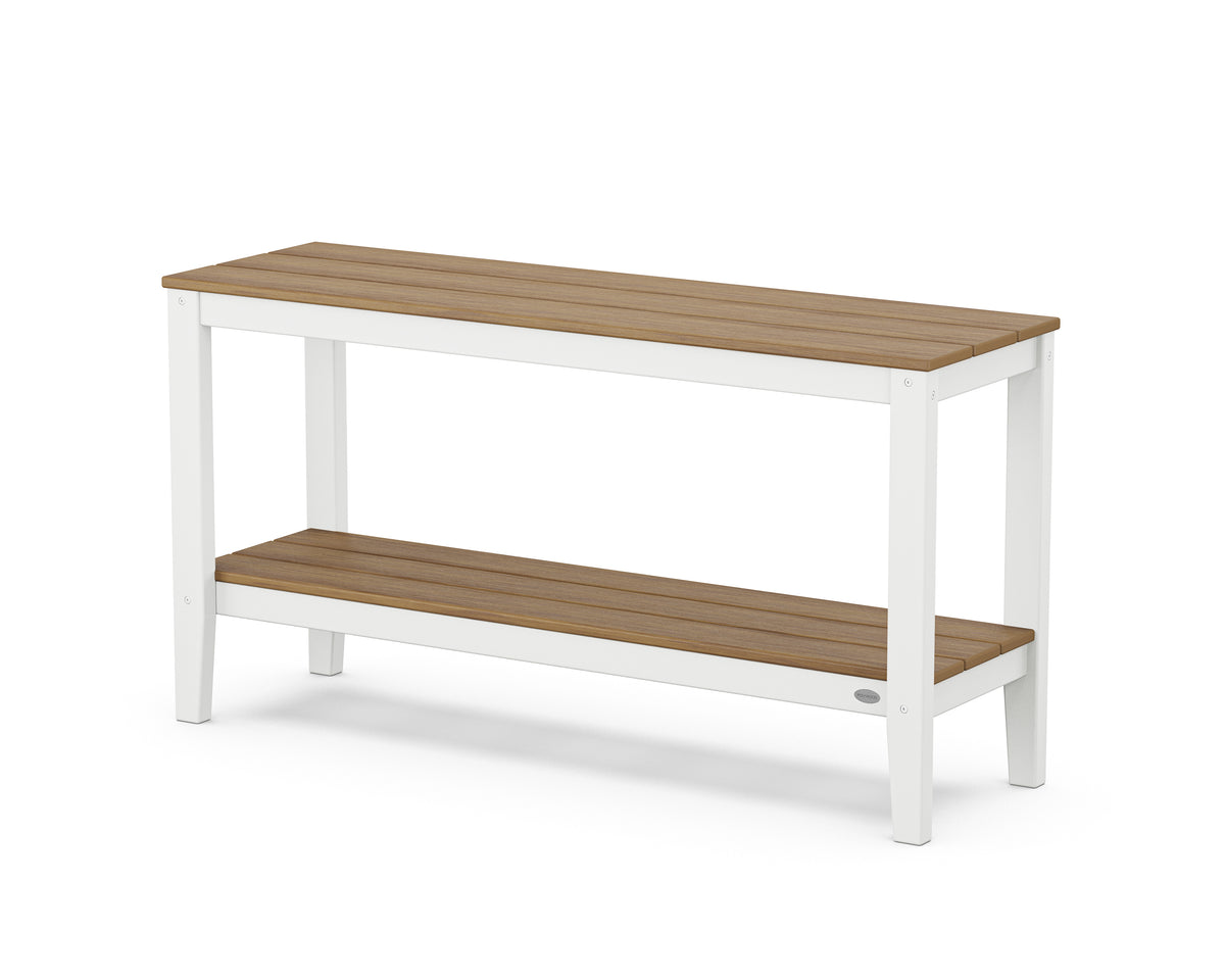 POLYWOOD Newport 55" Console Table in White / Natural