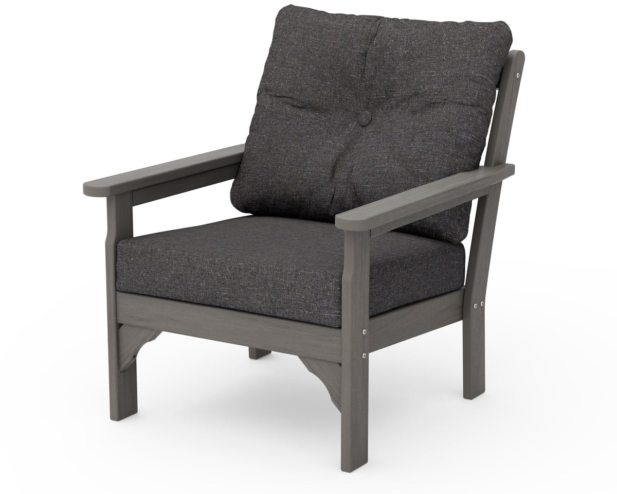 POLYWOOD Vineyard Deep Seating Chair in Driftwood / Ash Charcoal