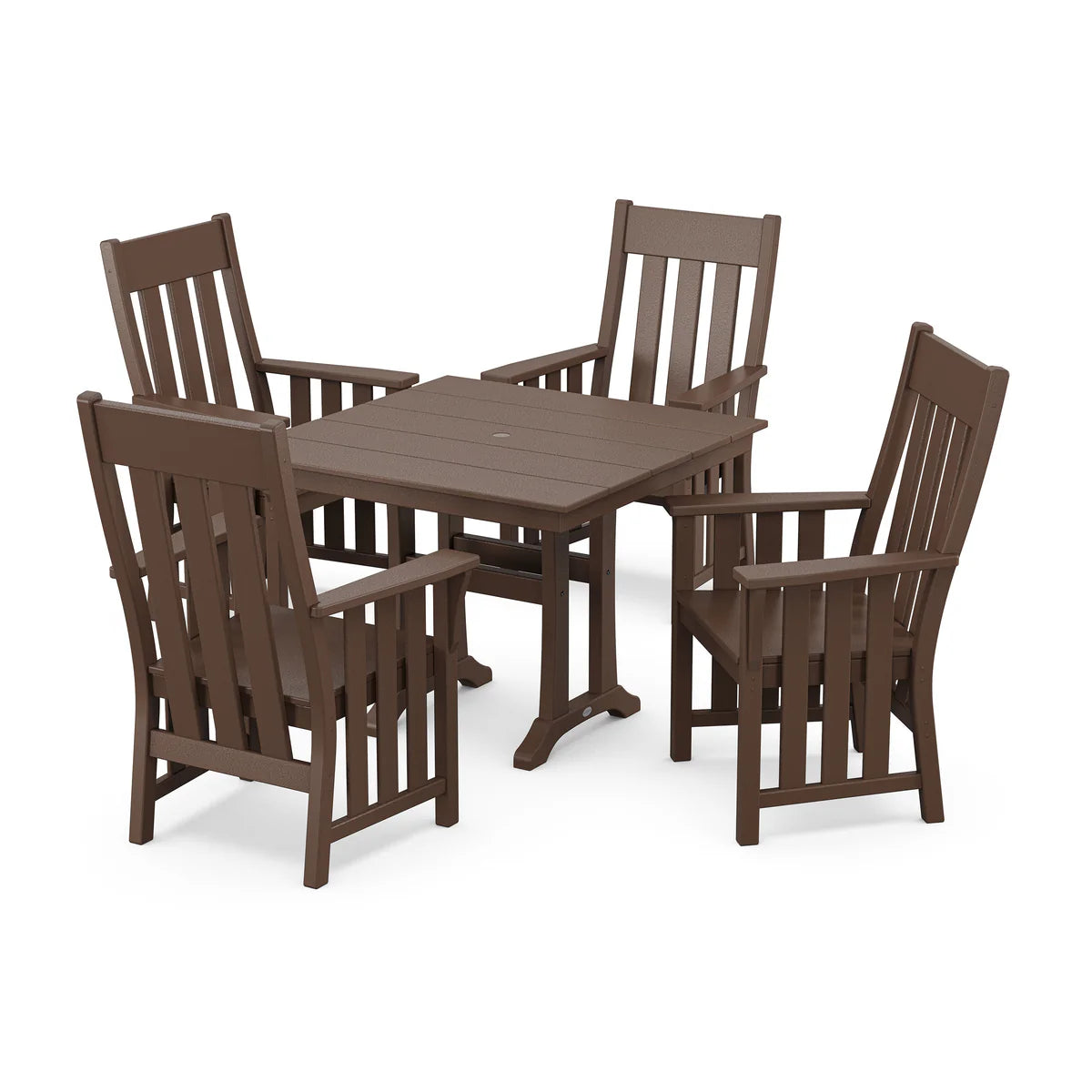 POLYWOOD Acadia 5-Piece Farmhouse Dining Set with Trestle Legs