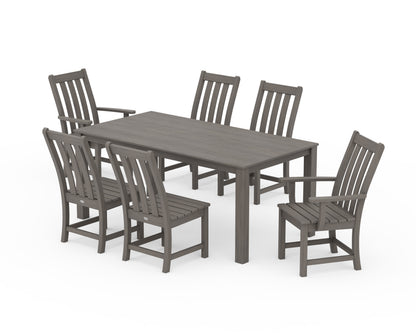 POLYWOOD Vineyard 7-Piece Parsons Dining Set in Driftwood