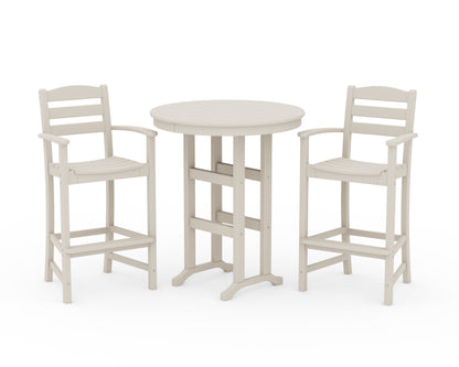 POLYWOOD La Casa Café 3-Piece Round Farmhouse Bar Set in Sand