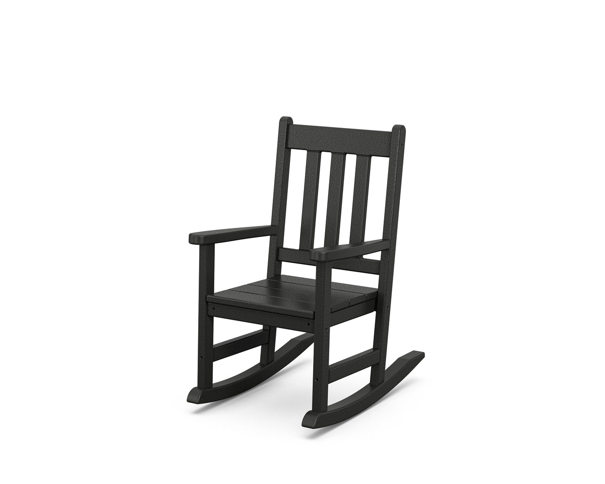 POLYWOOD Kids Vineyard Rocking Chair in Black