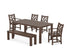 POLYWOOD Chippendale 6-Piece Parsons Dining Set with Bench with Chippendale Dining Side Chair in Mahogany