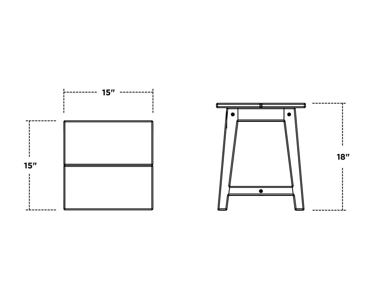 POLYWOOD Studio Side Table dimensions