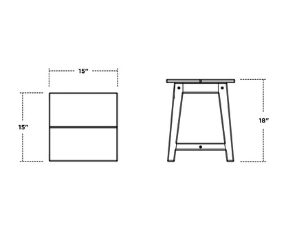POLYWOOD Studio Side Table dimensions