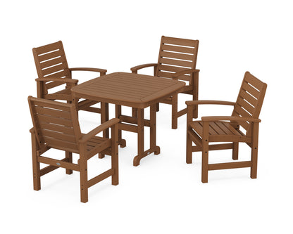 POLYWOOD Signature 5-Piece Dining Set - 37" Table in Teak