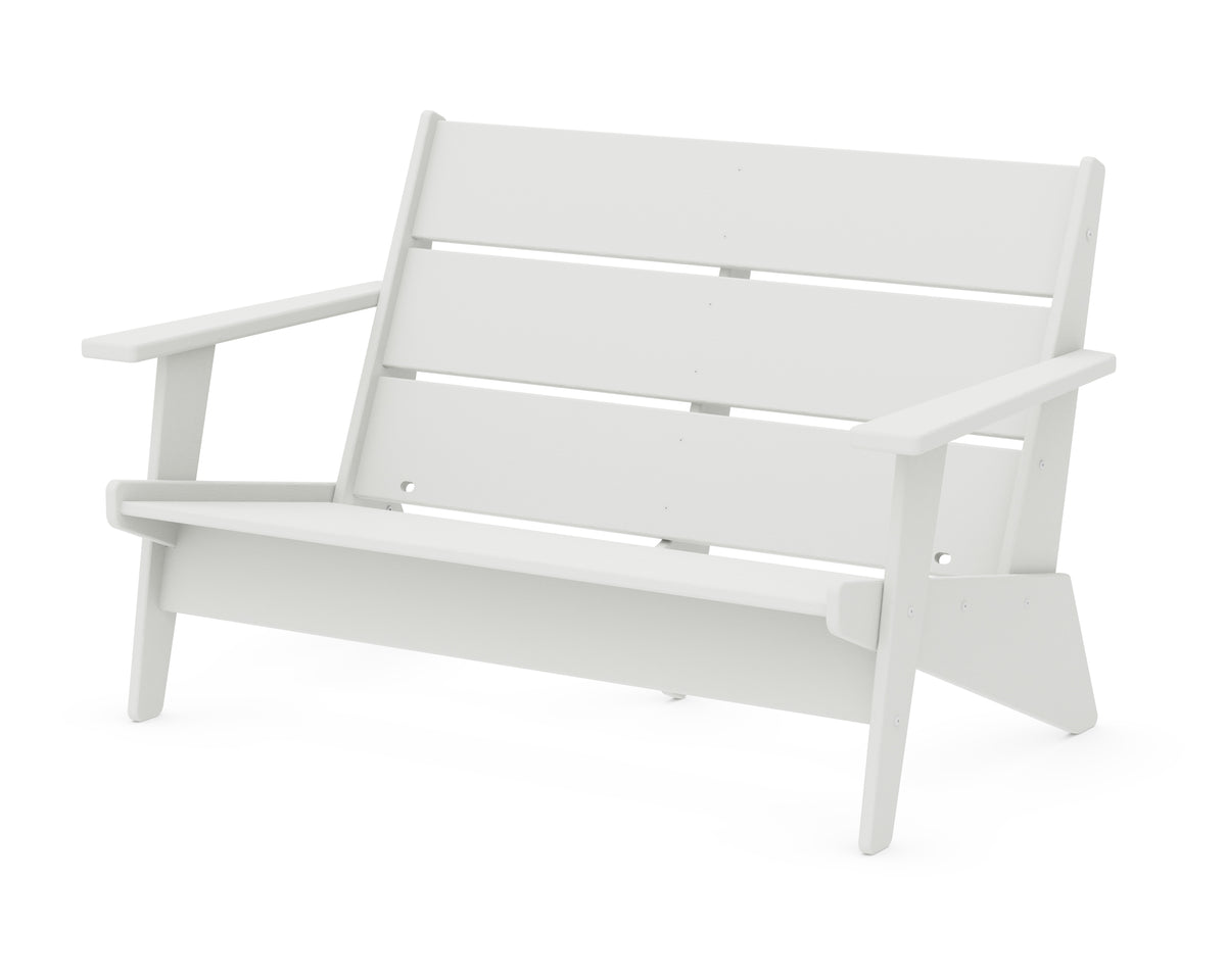 POLYWOOD Riviera Modern Lounge Loveseat Frame in Vintage White