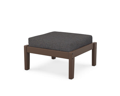 POLYWOOD Deep Seating Ottoman in Mahogany / Ash Charcoal