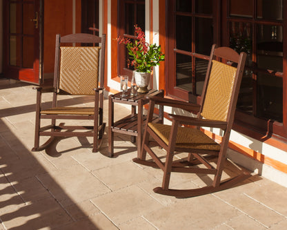 POLYWOOD Presidential Woven Rocker 3-Piece Set in an outdoor setting