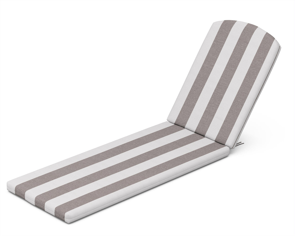 POLYWOOD Chaise Cushion in Cabana Stripe Grey Mist