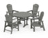 POLYWOOD South Beach 5-Piece Round Dining Set with Trestle Legs in Slate Grey