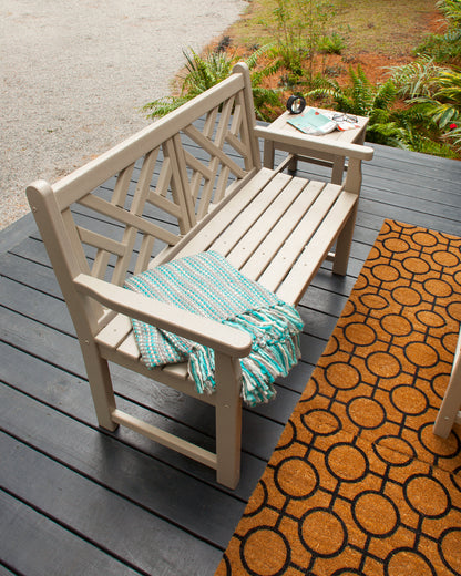 Lifestyle photo of the POLYWOOD Chippendale 48" Bench in Sand