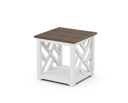 POLYWOOD Chippendale Accent Table in White / Kona
