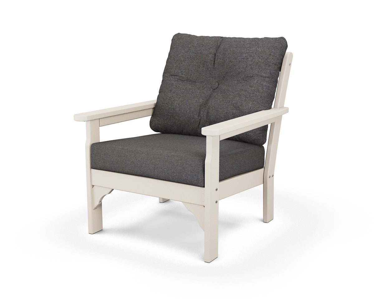 POLYWOOD Vineyard Deep Seating Chair in Sand / Ash Charcoal