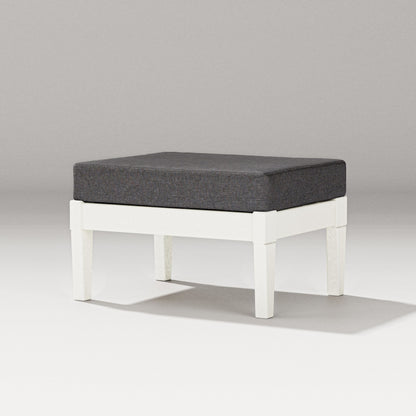 POLYWOOD Estate Lounge Ottoman in Vintage White / Ash Charcoal