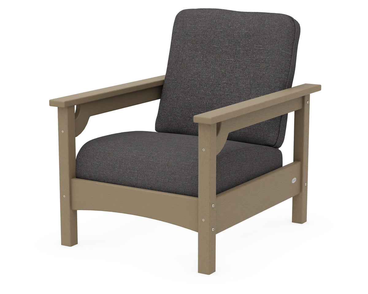 POLYWOOD Club Chair in Vintage Sahara / Ash Charcoal