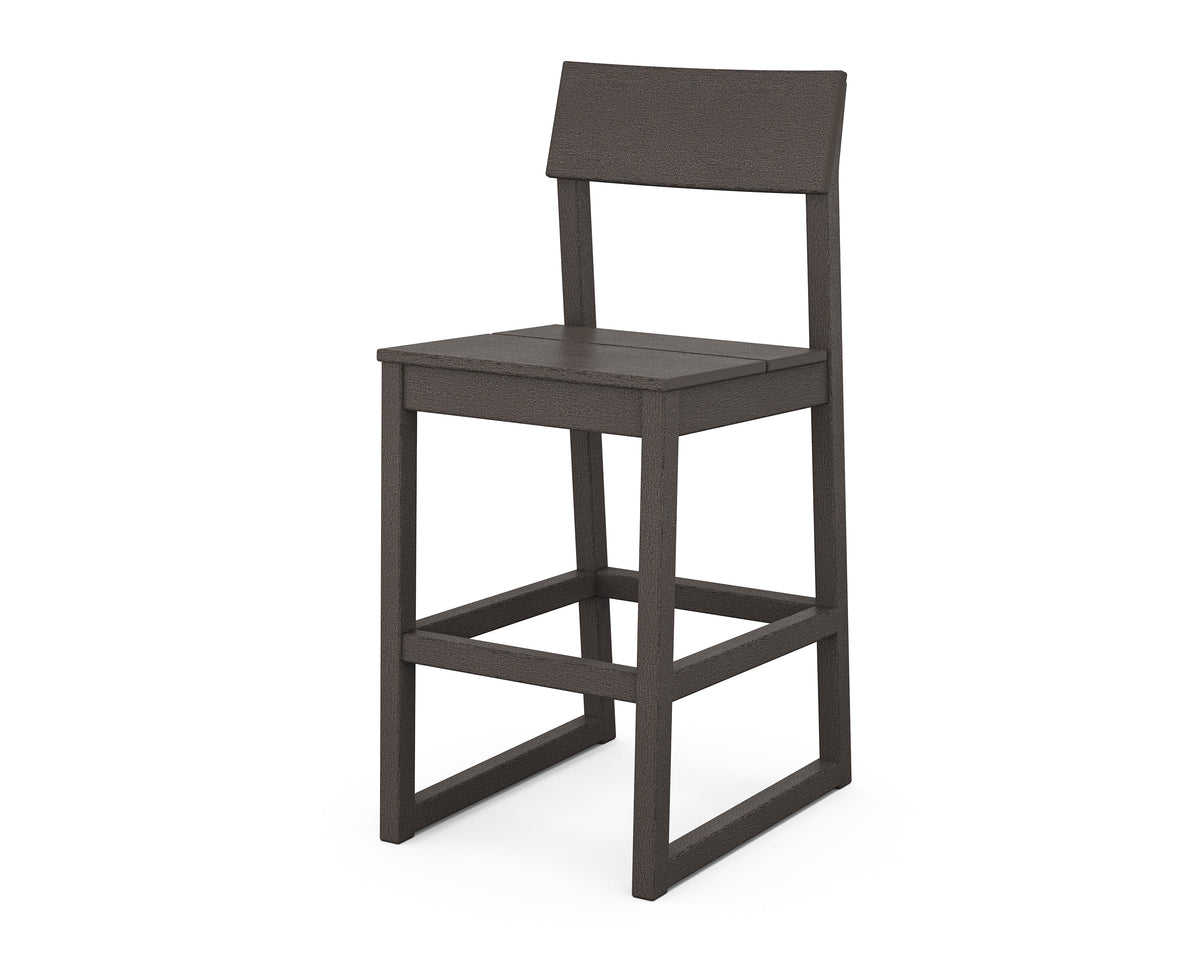 POLYWOOD EDGE Bar Side Chair in Vintage Coffee