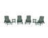 POLYWOOD Nautical Chaise 6-Piece Set with Arms & Wheels in Green