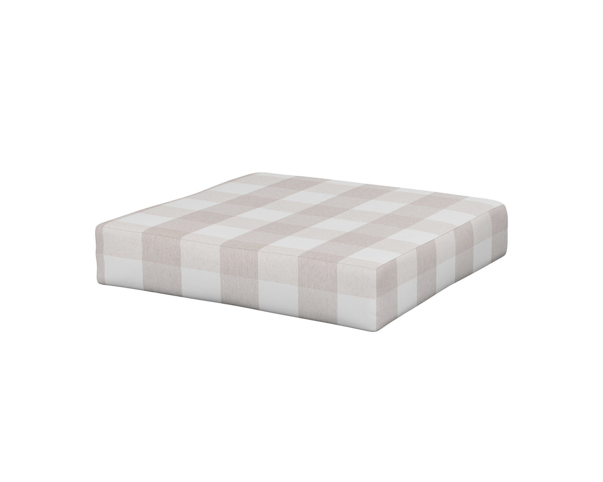 POLYWOOD Prescott Ottoman Cushion in Buffalo Plaid Dune Burlap