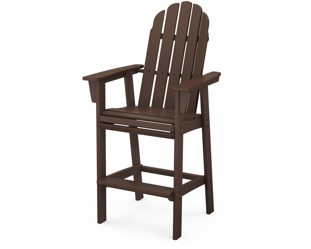 POLYWOOD Vineyard Curveback Adirondack Bar Chair in Mahogany