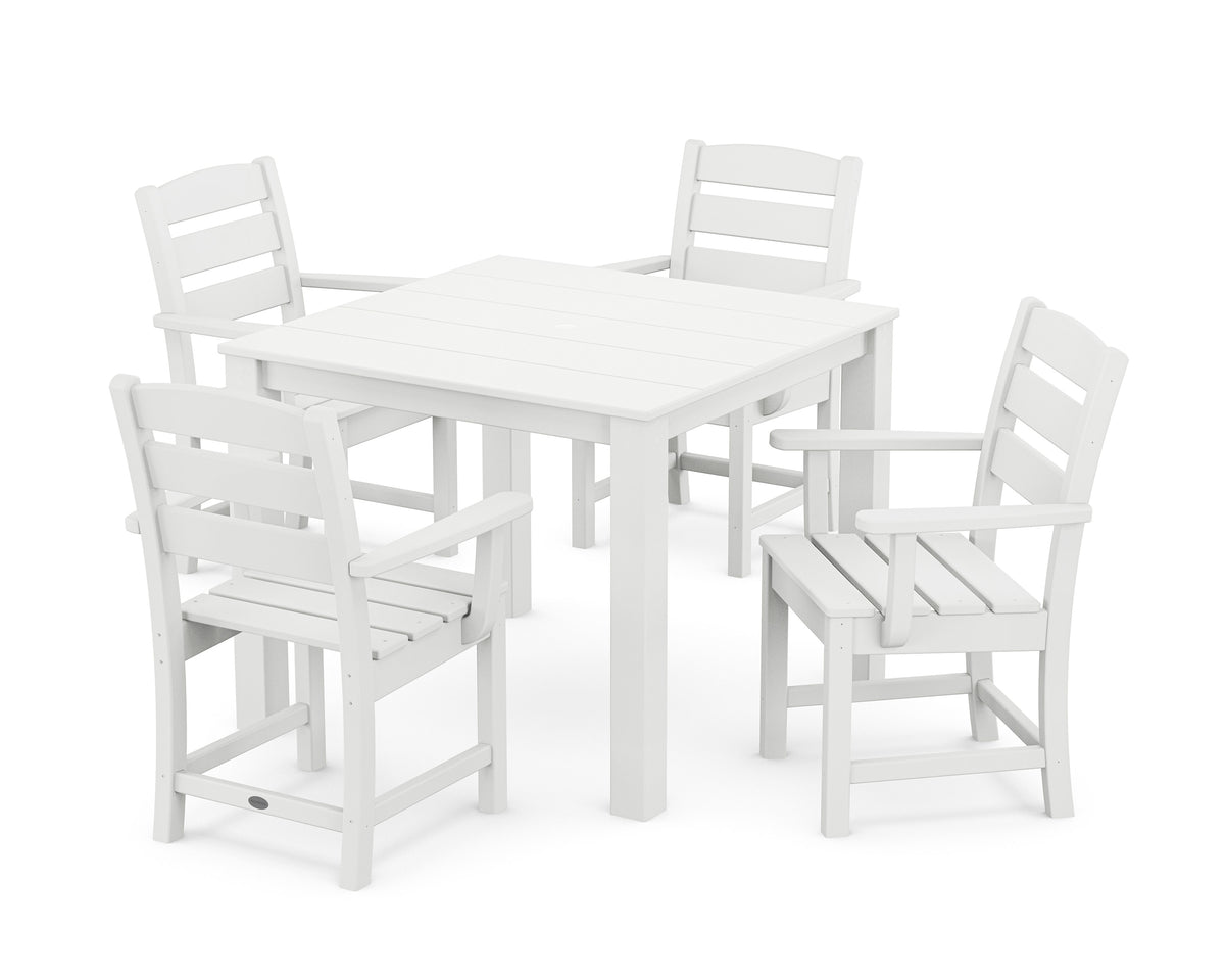 POLYWOOD Lakeside 5-Piece Parsons Dining Set in White