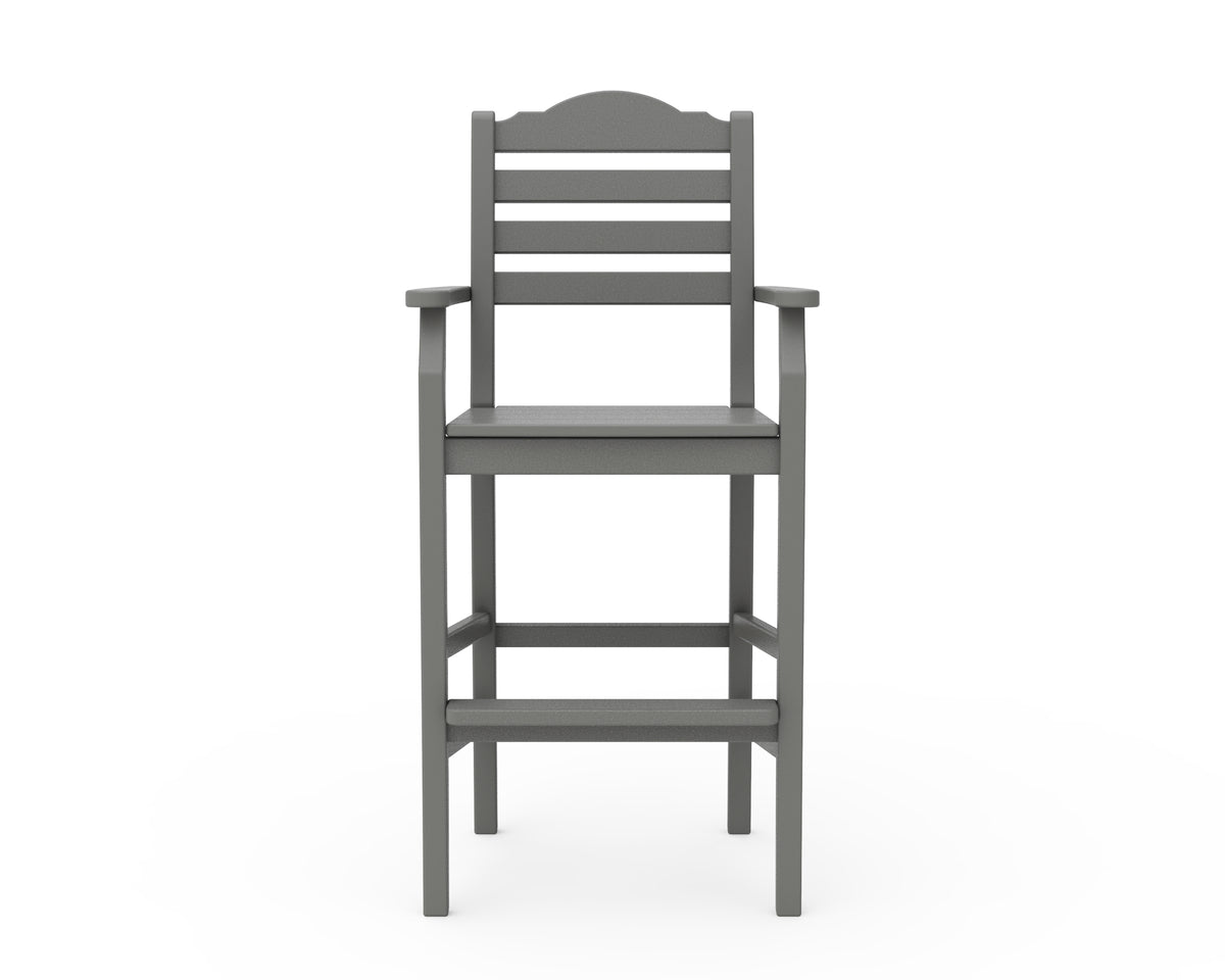 Additional angle of the POLYWOOD Savannah Bar Arm Chair in Slate Grey