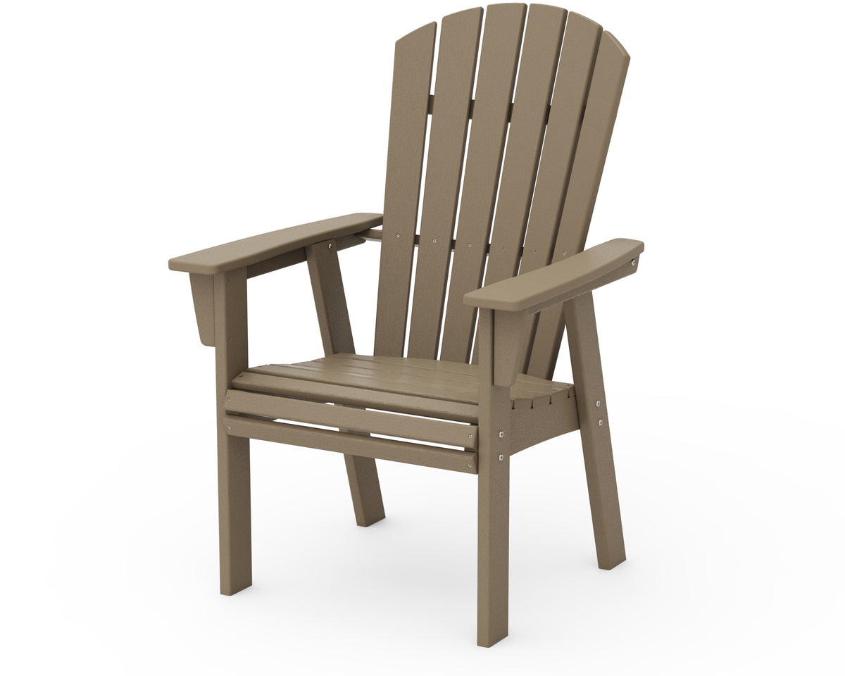 POLYWOOD Nautical Curveback Adirondack Dining Chair in Vintage Sahara