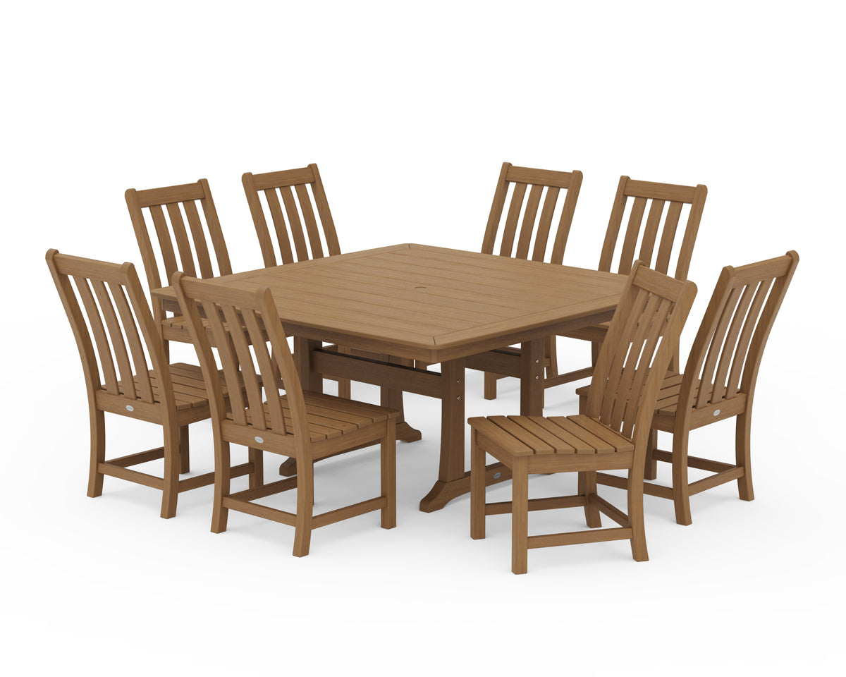 POLYWOOD Vineyard 9-Piece Dining Set in Natural