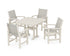 POLYWOOD Coastal 5-Piece Dining Set with Trestle Legs with Nautical Trestle 37" Dining Table in Sand / Birch