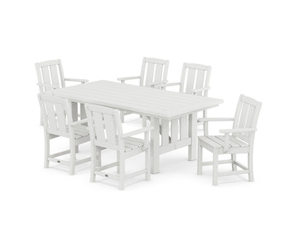 POLYWOOD Mission Arm Chair 7-Piece Mission Dining Set in White