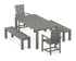 POLYWOOD Quattro 5-Piece Parsons Dining Set with Benches in Slate Grey