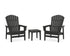 POLYWOOD 3-Piece Nautical Grand Upright Adirondack Set in Black