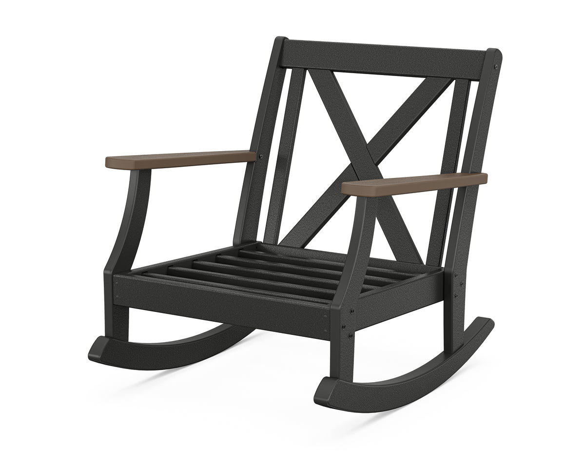 POLYWOOD Braxton Deep Seating Rocking Chair Frame in Black / Kona