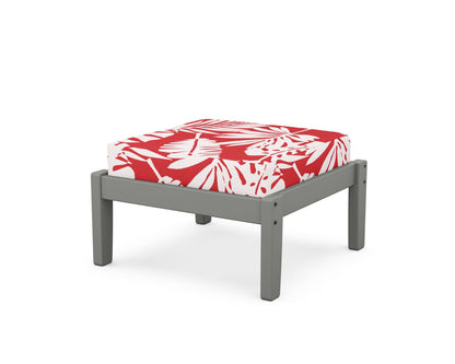 POLYWOOD Deep Seating Ottoman in Slate Grey / Leaf Crimson