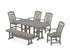 POLYWOOD Cottage 6-Piece Dining Set with Bench in Slate Grey