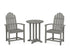 POLYWOOD Classic Adirondack 3-Piece Round Bistro Dining Set in Slate Grey