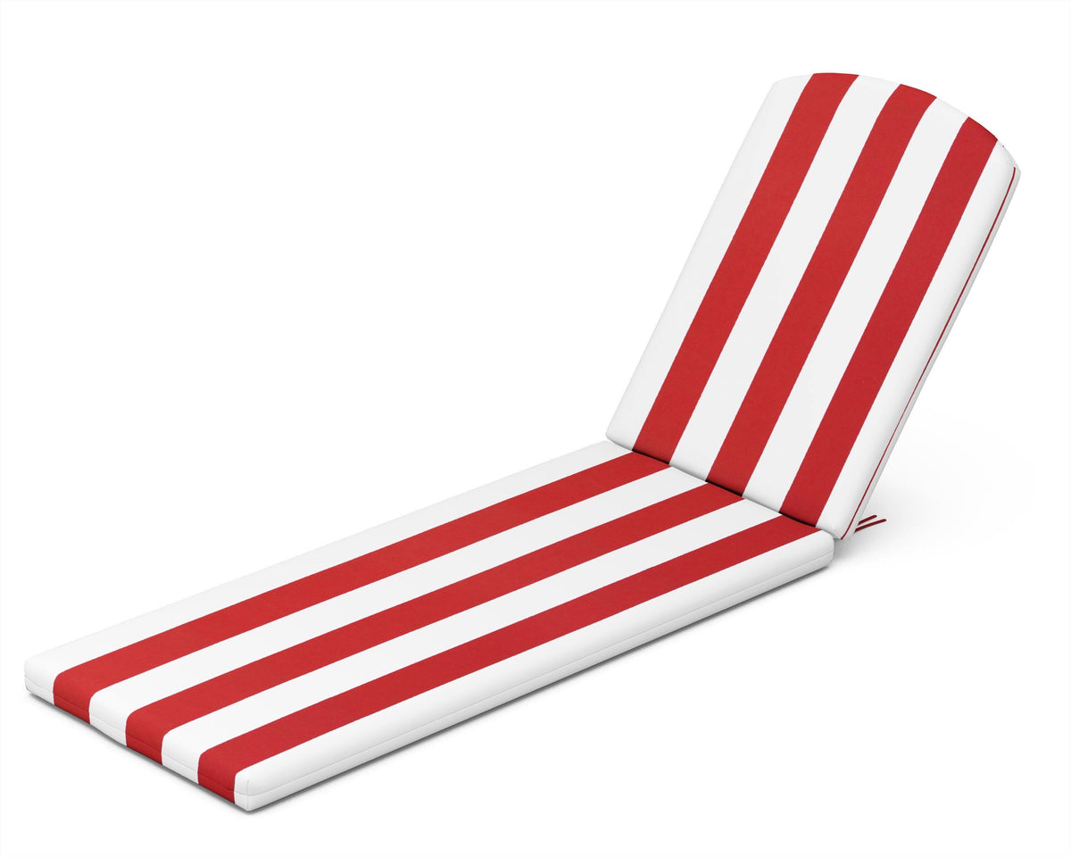 POLYWOOD Chaise Cushion in Cabana Stripe Crimson