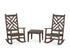 POLYWOOD Chippendale 3-Piece Rocking Chair Set in Mahogany