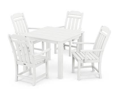 POLYWOOD Cottage 5-Piece Parsons Dining Set in White
