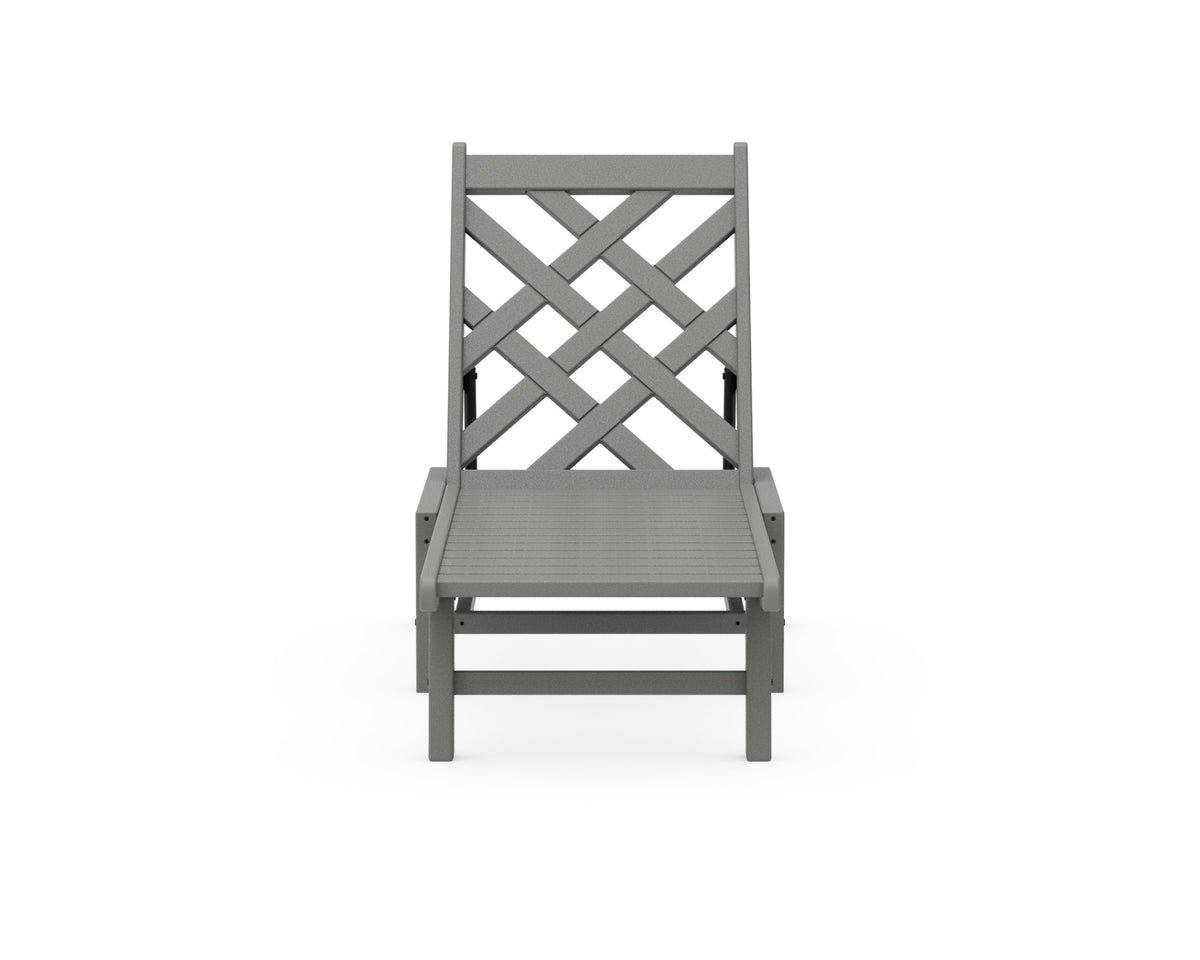 POLYWOOD Wovendale Chaise with Wheels angle view