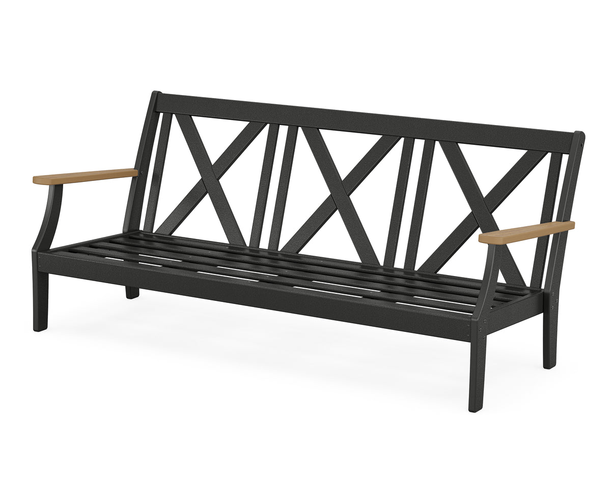 POLYWOOD Braxton Deep Seating Sofa Frame in Black / Natural