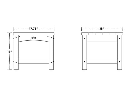 POLYWOOD Club 18" End Table dimensions