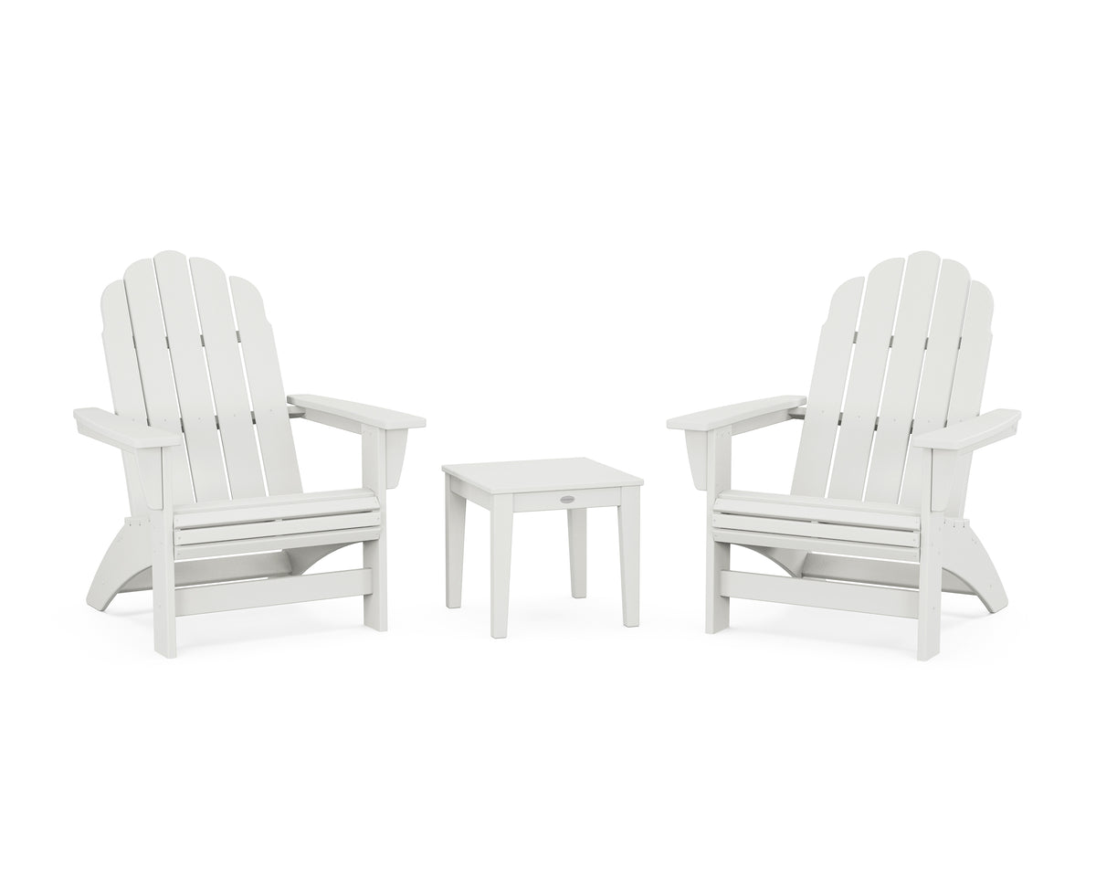 POLYWOOD 3-Piece Vineyard Grand Adirondack Set in Vintage White