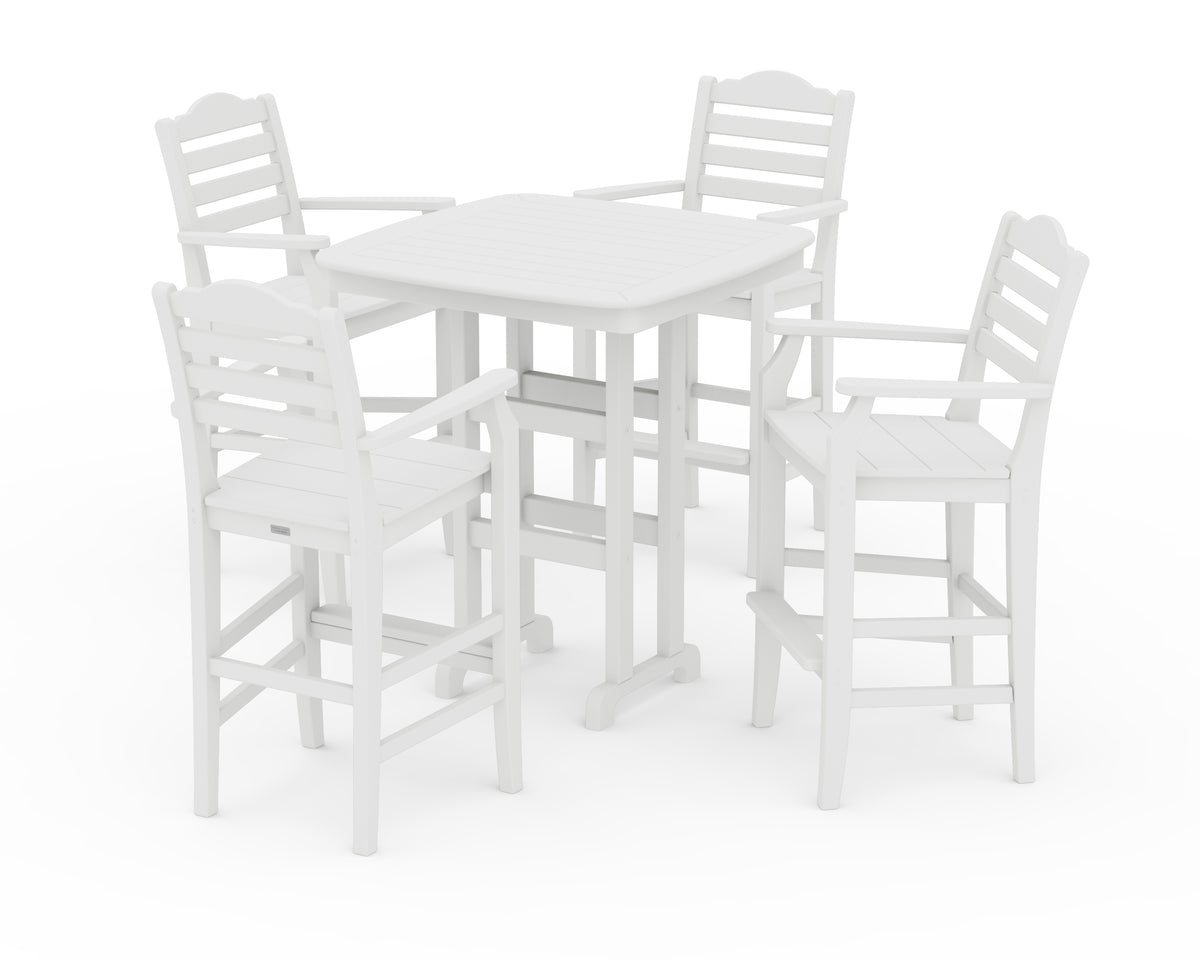 POLYWOOD Savannah 5-Piece Bar Set in White